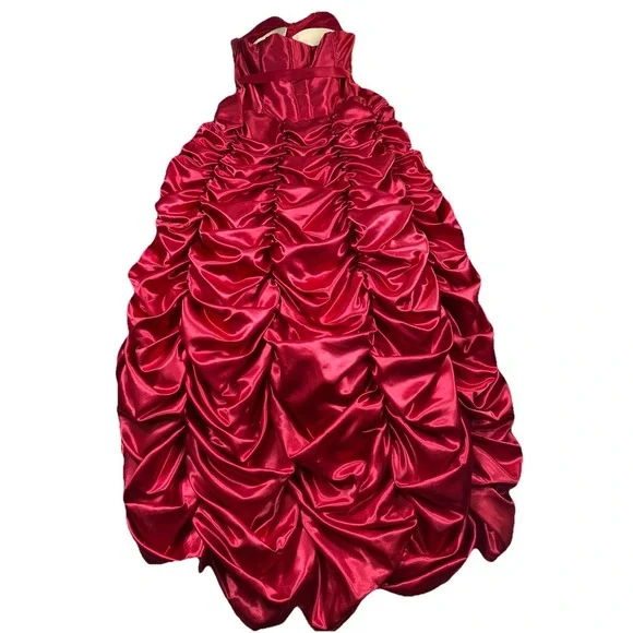 Jessica McClintock Strapless Corset Red Satin Dress Gown Puffed Layered Size 12 - www.threedaughtersproperties.com Jessica McClintock Strapless Corset Red Satin Dress Gown Puffed Layered Size 12 - www.threedaughtersproperties.com